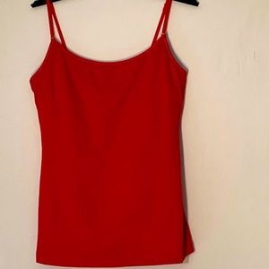 Ambiance Red Spaghetti Strap Form Fitting Top Blouse Size M